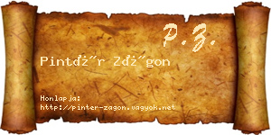 Pintér Zágon névjegykártya